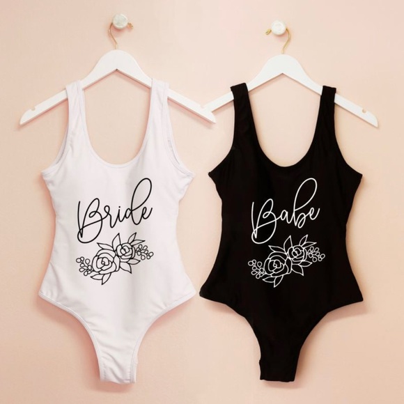 Other - BRIDE Floral One Piece Bachelorette Swimsuit